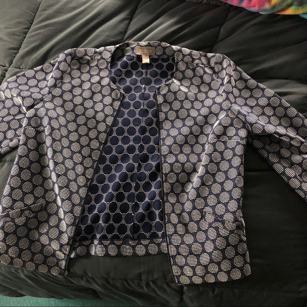 Blue quarter sleeve blazer